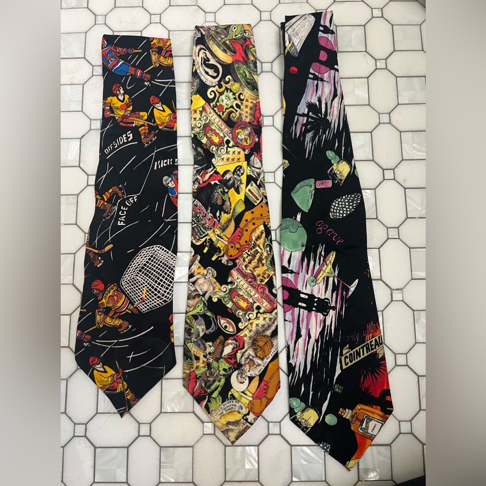 VINTAGE NICOLE MILLER TIES (3 PACK) 100% SILK!
